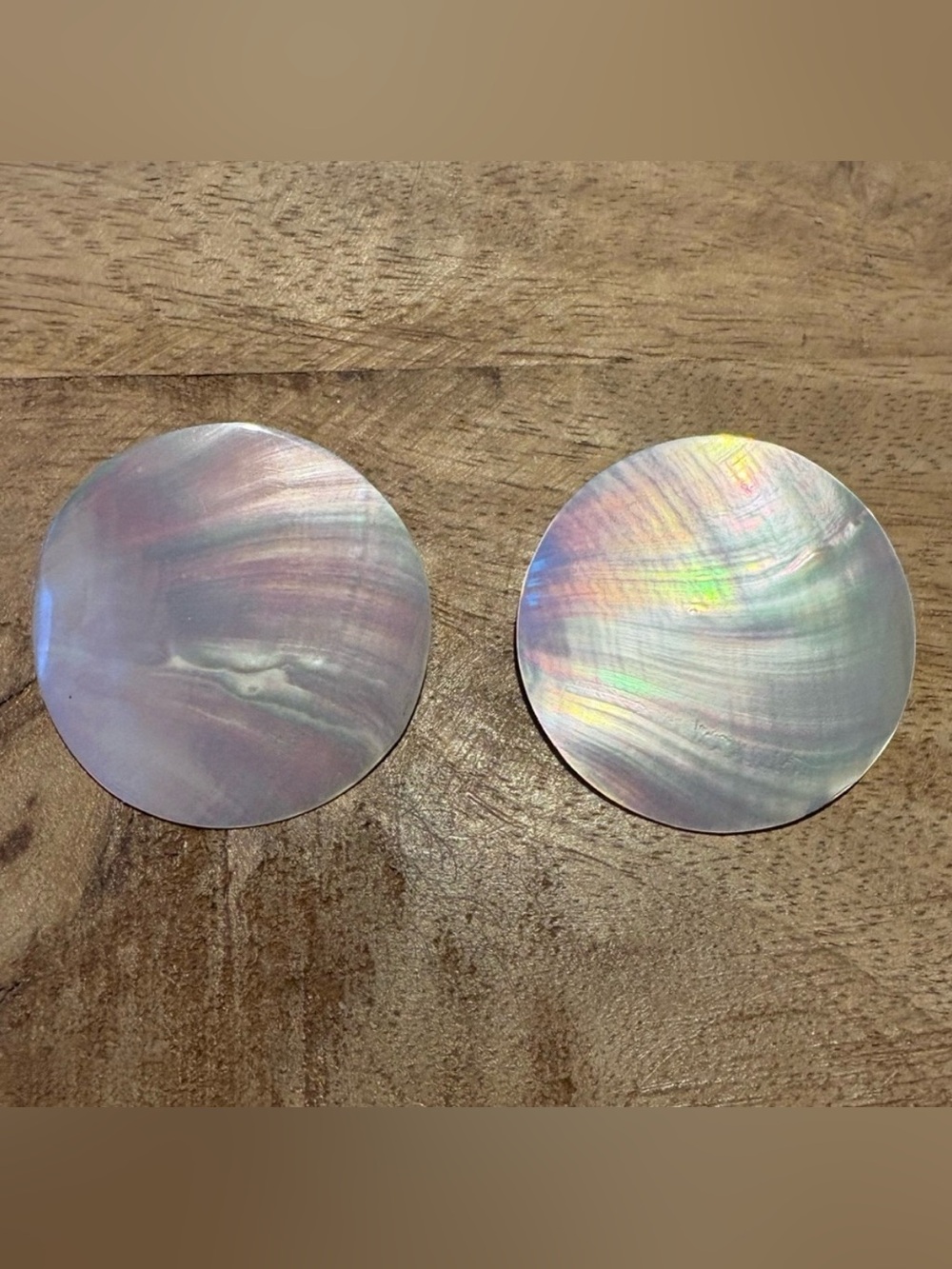 Vintage Iridescent Shell Earrings from the 1950’s